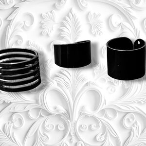 NWT Goth Punk Set of 3 Black Steel Rings Unisex